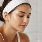 드럭스토어에서 구할 수 있는 스킨케어 추천 - **Prompt:** A beautiful, healthy woman in her late 20s or early 30s with clear, naturally radiant sk...