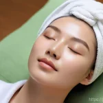 올리브영 베스트셀러 마스크팩 리뷰 - **Prompt 1: Post-Mask Radiance**
    A close-up, medium shot of a young woman in her early twenties,...