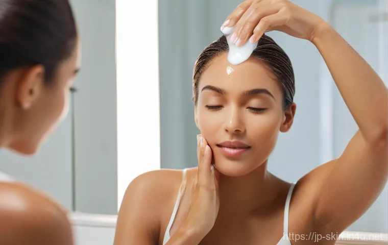 민감성 피부를 위한 약산성 샴푸 - A close-up shot of a person, mid-30s, gently massaging their scalp with the tips of their fingers. A...