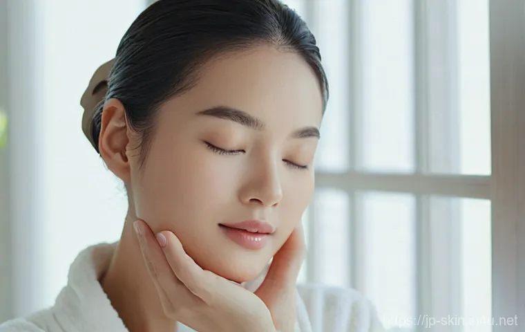 스킨과 토너의 차이점 - **Prompt:** A serene and elegant woman in her late 20s, with a fresh, radiant complexion, gently app...